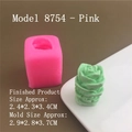 Pink silicone mold for rose shaped succulent candles and mini plaster crafts - Model 8754 / Pink