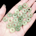 Handful of green aventurine abacus beads with large holes for DIY jewelry making - 6x12mm Green Aventurine (Single)