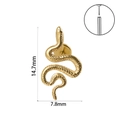 Clou d'oreille serpent en acier inoxydable doré avec détails d'écailles, 14,7 mm x 7,8 mm - Serpent Doré