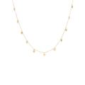 Detailed view of gold titanium multi-layer necklace with delicate heart shaped pendants - Multi-Heart Pendants (09)