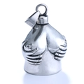 Vintage roestvrijstalen motorfiets bel hanger met artistiek realistische sculptuur - Vrouwelijke Torso Bel Met Snufje Borg / Helder Zilver