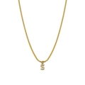 Gold snake chain necklace featuring a sparkling rhinestone-encrusted letter S pendant - S