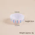 Miniature Japanese style striped ramen bowl for DIY dollhouse crafts, 4.2cm diameter - 4.2cm Red and Blue Striped Bowl