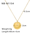 Detailed size specifications for gold sun and moon pendant with measurement labels - Star and Moon Engraved Style (NB-N1154)