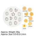 White silicone mold for mini bone biscuits and cakes with star and heart shapes - Star Heart Flower Biscuit Shaped Mold (B805) / Gray
