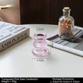 Pink vintage crystal glass candle holder with elegant ribbed texture and hourglass shape - Ribbed Texture Holder - Pink