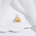 Dettaglio della calotta a corona dorata con pavé di zirconi per la creazione di gioielli - Cappuccio a Bottone di Fiore con Zircone Bianco Oro