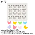 White 16-cavity butterfly silicone mold for DIY resin crafts and fondant decoration - 4# (16 Large Butterflies) / Gray