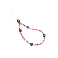 Colorful polymer clay evil eye phone charm strap with blue and red beads decor - YR3239-1-Multicolor Evil Eye