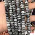 Abacus-shaped grey marble natural stone beads for DIY jewelry making and bracelets - 5*8mm (Per Strand) / Map Stone