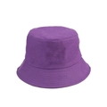Detail view of purple cotton bucket hat with durable double-stitched sewing lines - M (56-58cm) / Deep purple
