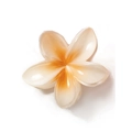 Tropical white and orange gradient plumeria flower hair claw clip in resin - Lotus root pink