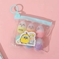 Set of six mini egg-shaped highlighters in various colors with cute facial expressions - Egg Boy
