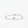Elegant s925 sterling silver clover bracelet featuring sparkling crystals in chic style - 925 Silver