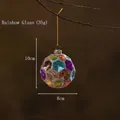 Multicolor glass Christmas ball ornament with faceted cut design for festive hanging decor - Multi-color Glass Ball