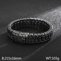 Men's retro titanium steel bracelet with tree of life pattern and engraved clasp - Black (KB151160-KJX) / 19cm