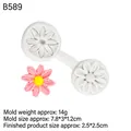 Silikonform mit Doppel-Gänseblümchen für Fondant-Backen und DIY-Tonwerkzeuge - Gänseblümchen Stil (B589) / Grau