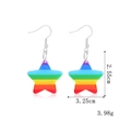 Rainbow star drop earrings in colorful zinc alloy, 2.55cm height with vibrant stripes - Acrylic Rainbow Star