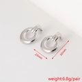 Detailed view of silver flower earrings with dimensions 23mm by 30mm and weight 6.8g - Dangling Hoop (12#)