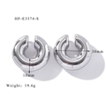 Dettagli dei polsini per orecchie a C in argento con diametro 30mm e peso 19,6g - Stile Liscio Argento (HF-E3574-S)