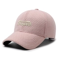 Casquette de baseball rose à texture plaid avec broderie Sweet pour femme - Réglable / Rose