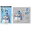 Blue Christmas snowman window sticker set dimensions 20x30cm for festive decoration - BQ534 Snowman & Gnome
