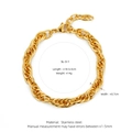 Golden double-row braided Cuban chain bracelet in stainless steel with lobster clasp - SL-3 / Gold