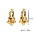 Orecchini a cerchio in acciaio al titanio con pendenti a stella placcati oro 18K - Stella / Oro