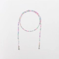Colorful seed bead eyeglass chain with silver lobster clasps for women's accessories - Medium Pearl Pink