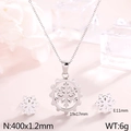 Conjunto de collar y pendientes de copo de nieve plateado con medidas y peso - Color Acero(KS132897-KFC)