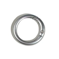 Polished silver metal round spring ring buckle O-ring for DIY keychain accessories - Metallic Silver