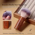 Pennello per unghie in legno con setole sfumate viola per la pulizia della manicure - N. 5 Pennello Retrò con Manico in Legno