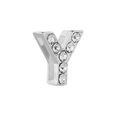 Silver 10mm alloy letter Y charm with sparkling rhinestones for DIY bracelet accessories - Letter Y / 10mm Full Drill Letter / Silver