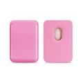 Pink magnetic leather card holder for iPhone with MagSafe and stylish side stitching - Rose Red