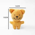 Yellow lion corduroy plush squeaky dog toy in 19cm size for pet teeth cleaning - Yellow Lion