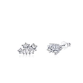 Minimalistische S925 Sterlingsilber Ohrstecker mit drei birnenförmigen Zirkonia-Steinen - 925er Silber / Silber