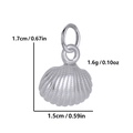 Silver shell-shaped stainless steel pendant with dimensions 1.7cm height and 1.5cm width - Silver Steel - Shell
