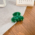 Mini green acetate hair claw clip for side bangs, small shark clip for women styling - Emerald Green