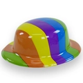 Cappello a bombetta arcobaleno in plastica per feste di carnevale e costumi festivi - Circonferenza circa 58cm / Bombetta