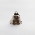 Detailed close-up of a 38mm silver metal bell with a hanging loop on white background - 38mm Thickened / Silver