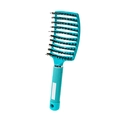 Spazzola curva blu cielo con setole di cinghiale e punte in nylon flessibili - Tipo Massaggio Setole di Cinghiale / Tutto Blu
