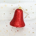 Cloche de Noël rouge avec finition festive à paillettes et cordon de suspension doré - Cloches Rouges Lot de 5