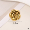 Macro shot of a vintage gold camellia flower button charm for DIY phone cases and shoes - D1228 Vintage Gold Small Flower
