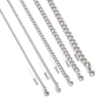 Silver stainless steel Cuban link chains in five widths from 3mm to 9mm with lobster clasps - 3mm*50cm / Steel