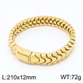 Bracciale da uomo stile business in acciaio inossidabile dorato con maglie a V sabbiate - Stile B Oro