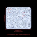 DIY silicone mold for cat paw earrings and jewelry pendants with size dimensions - Cat Claw Earring Mold ED#207