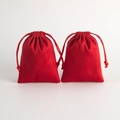 Set of two high-quality red suede drawstring pouches for elegant jewelry and gift storage - 5*7cm / Red