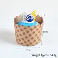 Artificial cupcake model with blue cream and blueberries on checkered paper base - Blueberry