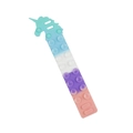 Bracciale unicorno in silicone sfumato pastello con bolle a pressione antistress - Unicorno Blu Bianco Viola Rosa