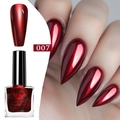 Deep red metallic mirror finish nail polish in shade 007 with 7.5ml glass bottle - Metallic Deep Red (007)